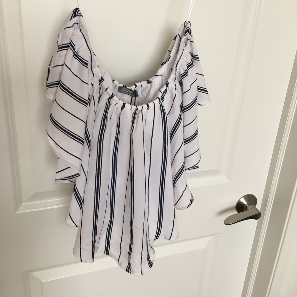 Stripe off the shoulder top